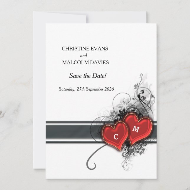 Reserva La Fecha Corazones y Desplazamientos (Anverso)