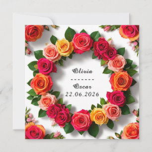 Reserva La Fecha Corona floral de boda colorida