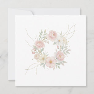 Reserva La Fecha Corona floral pastel elegante de diseño botánico r
