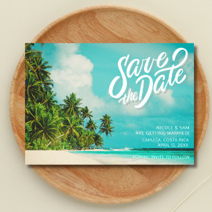 Reserva La Fecha Costa Rica Tropical Beach Wedding Save the Date