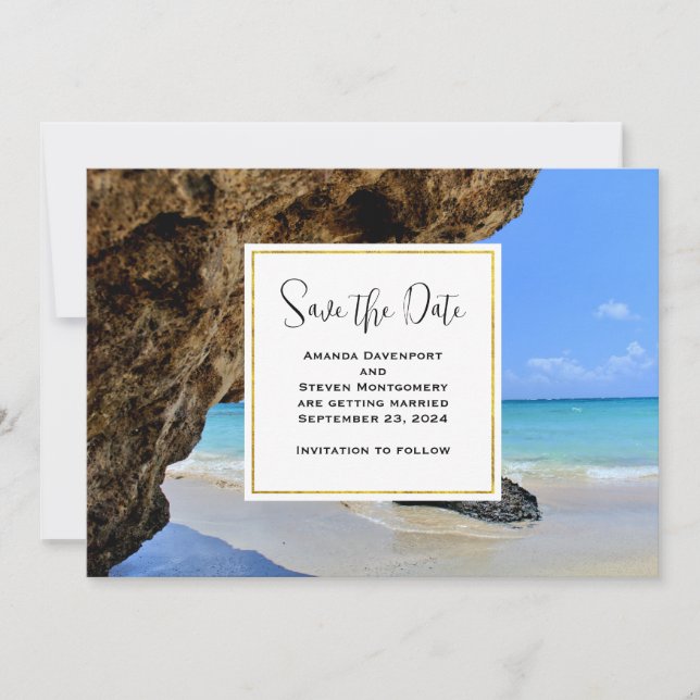 Reserva La Fecha Costa Tropical Beach con un Boda de Big Rock (Anverso)