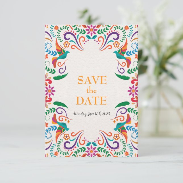 Reserva La Fecha Costumbre de Boda Mexicana Ahorra la Fecha (Anverso de pie)