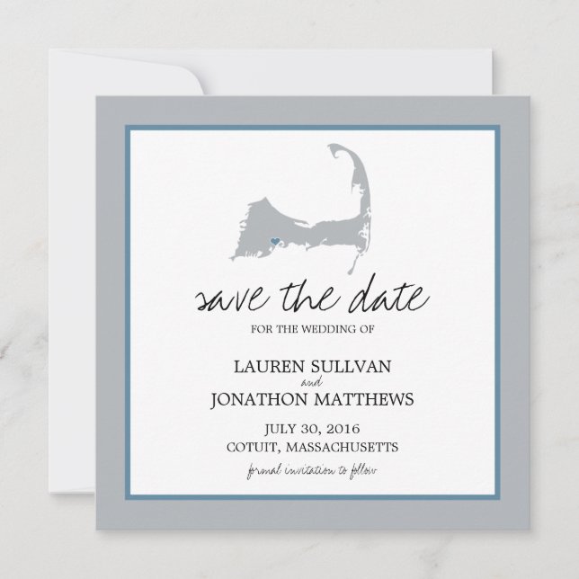 Reserva La Fecha Cotuit Cape Cod Wedding Save the Date (Anverso)
