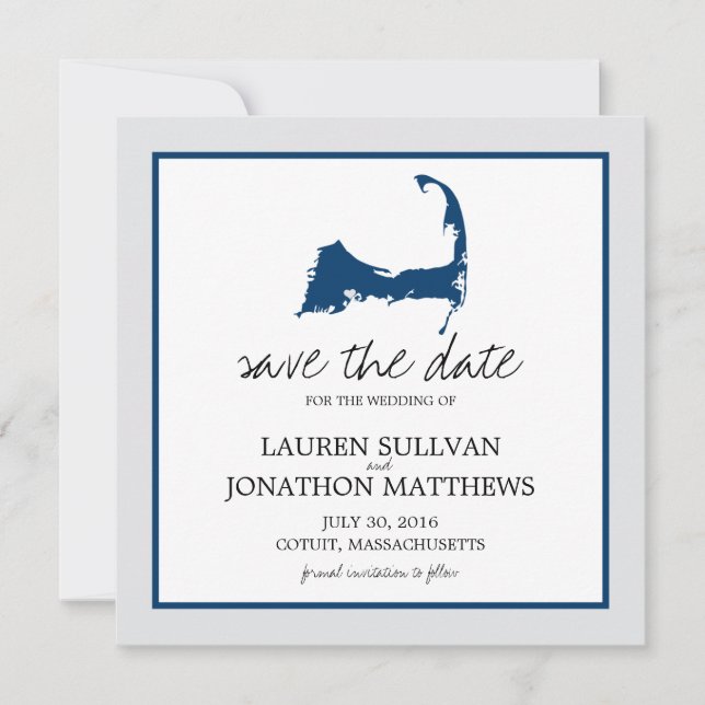 Reserva La Fecha Cotuit Cape Cod Wedding Save the Date (Anverso)