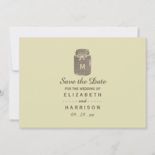 Reserva La Fecha Country Burlap Mason Jar Boda