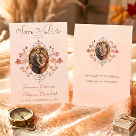 Reserva La Fecha Country Elegance 2 Photo Autumn Watercolor Leaves