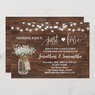 Reserva La Fecha Country Nothing Fancy Just Love Elopement Invite