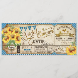 Reserva La Fecha Country Picnic Sunflowers Rústica Ducha nupcial