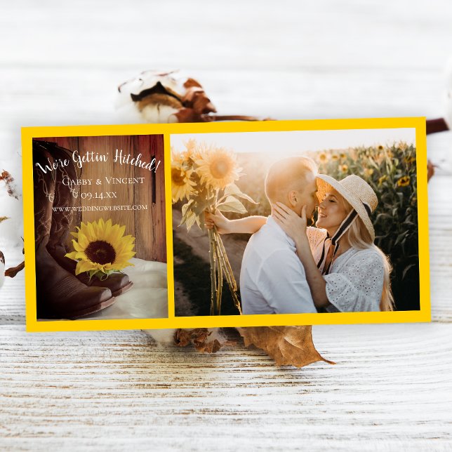 Reserva La Fecha Country Sunflower Ranch Wedding Save the Date (Subido por el creador)