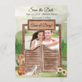 Reserva La Fecha Country Western Cowboy Photo Save the Date