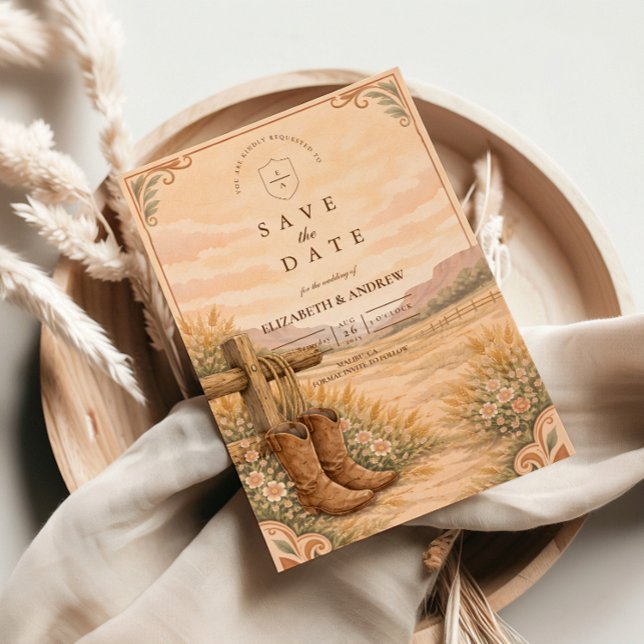 Reserva La Fecha Cowboy Boots Desert Wedding (Subido por el creador)