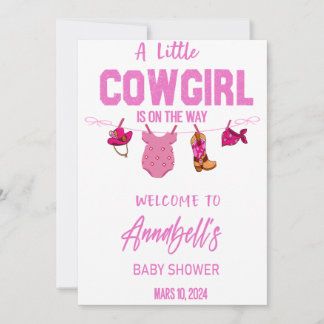 Reserva La Fecha Cowboy da la bienvenida al Rótulo Baby Shower, sal