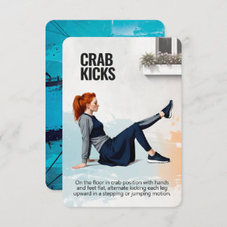 Reserva La Fecha Crab Kicks Fitness Card with Blue Backing