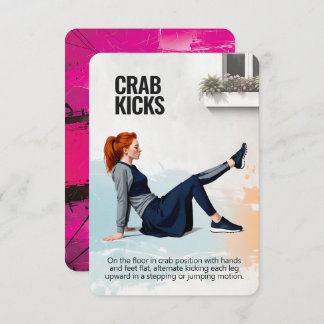 Reserva La Fecha Crab Kicks Fitness Card with Pink Backing