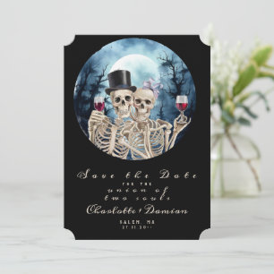 Reserva La Fecha Cránulos góticos de Hallowen Tarot El Boda de los
