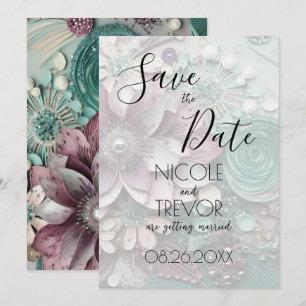 Reserva La Fecha Crea tu propia - Bonito Shabby Flores De Papel Chi