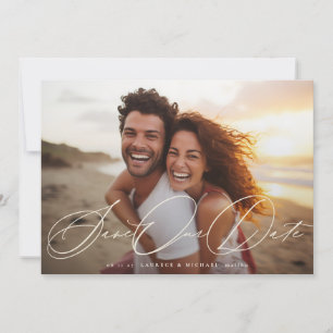Reserva La Fecha Cream Beige Elegant Classic 2 Photo Boda