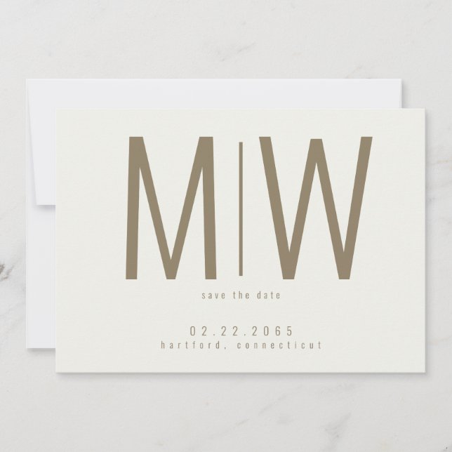 Reserva La Fecha Cream Lg. Boda en monograma Salven la fecha III (Anverso)