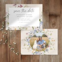 Cream Wildflower Garden Elegant Photo Wedding