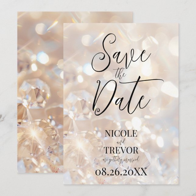 Reserva La Fecha Crear sus propios cristales de champán Personaliza (Anverso / Reverso)