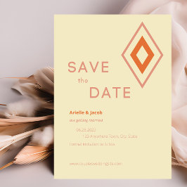 Reserva La Fecha Crema moderna de mediados de siglo, Rubor y Naranj