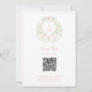 Reserva La Fecha Crest dulce con lazos rosas para guardar la fecha