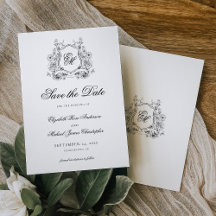Crest Floral Monograma Formal Boda Elegante