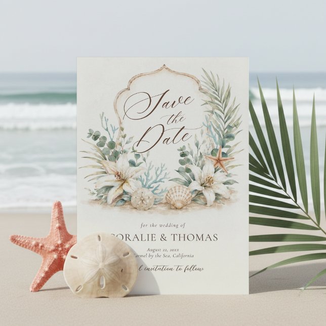 Reserva La Fecha Cresta de Boda Tropical Boho Playa (Subido por el creador)