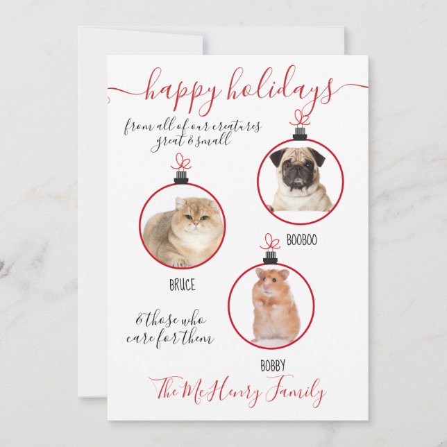 Reserva La Fecha Criaturas grandes y pequeños Navidades de mascotas (Anverso)