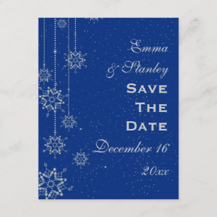 Reserva La Fecha Crystal copos de nieve boda azul Save the Date