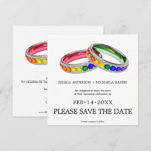 Reserva La Fecha 🌈 🐦 Cuadrado LGBTQ Entrelazados en Orgullo Cuadr