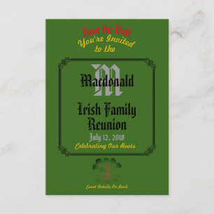 Reserva La Fecha Cualquier nombre y fecha Reunión familiar irlandes