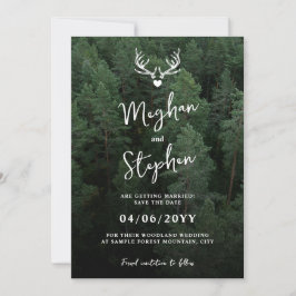 Reserva La Fecha Cuerno de Ciervo Bosque Pino Árbol Boda Forestal