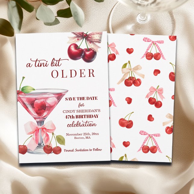 Reserva La Fecha Cumpleaños 47 Chic A Tini Bit Older Cherry Martini (Subido por el creador)