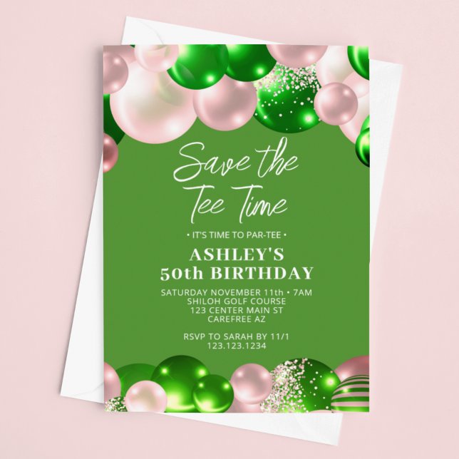 Reserva La Fecha Cumpleaños 50 de Golf Par-Tee para Mujeres (Subido por el creador)