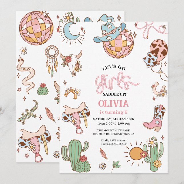 Reserva La Fecha Cumpleaños 6 de vaquera Vamos chica Disco (Anverso / Reverso)