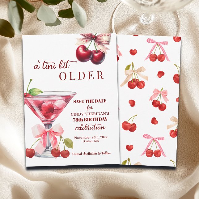 Reserva La Fecha Cumpleaños 78 Chic A Tini Bit Older Cherry Martini (Subido por el creador)