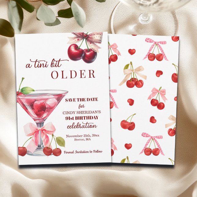 Reserva La Fecha Cumpleaños 91 Chic A Tini Bit Older Cherry Martini (Subido por el creador)