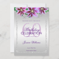 Cumpleaños de Diamantes y Flores Clásicos