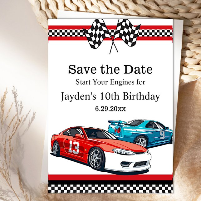 Reserva La Fecha Cumpleaños de Race Car, Salva la Fecha (Subido por el creador)