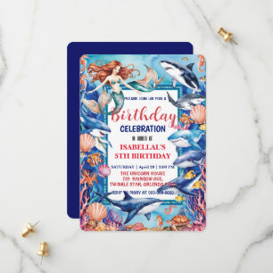 Reserva La Fecha cumpleaños de tiburón de ballena de sirena azul