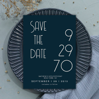 Reserva La Fecha Cumpleaños Minimalista Simple Mate Naval Save The