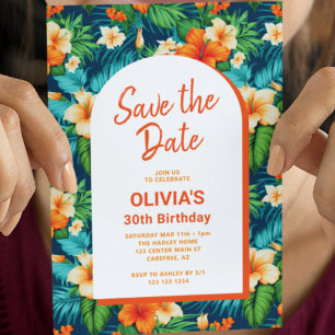 Reserva La Fecha Cumpleaños Tropical Hawaiano