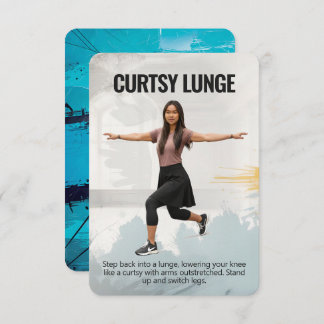 Reserva La Fecha Curtsy Lunge Fitness Card with Blue Backing