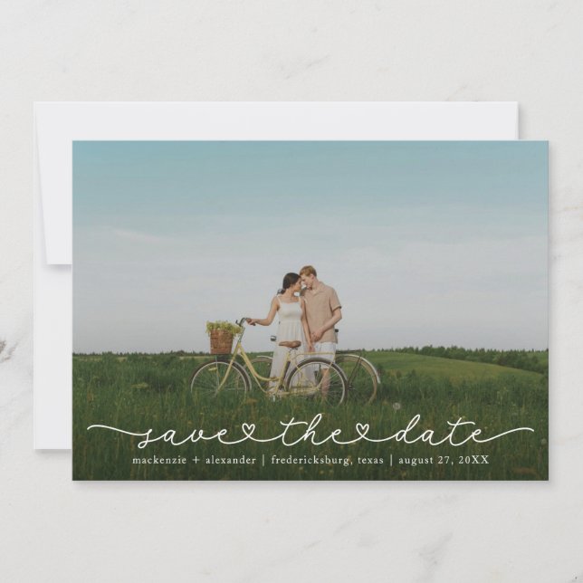 Reserva La Fecha Cute Boho Script Modern Save The Date Card (Anverso)