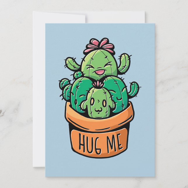Reserva La Fecha Cute Cacti Hug Me (Anverso)
