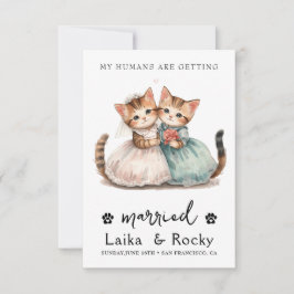 Reserva La Fecha Cute Cat Wedding Invitation