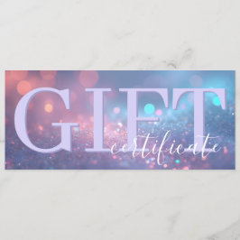 Reserva La Fecha Cute Certificado de Regalo de Purpura Pastel Brill