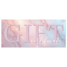 Cute Certificado de Regalo Elegante Suave Rosa