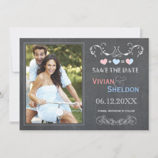 Reserva La Fecha Cute Chalkboard Photo Wedding Guardar la fecha